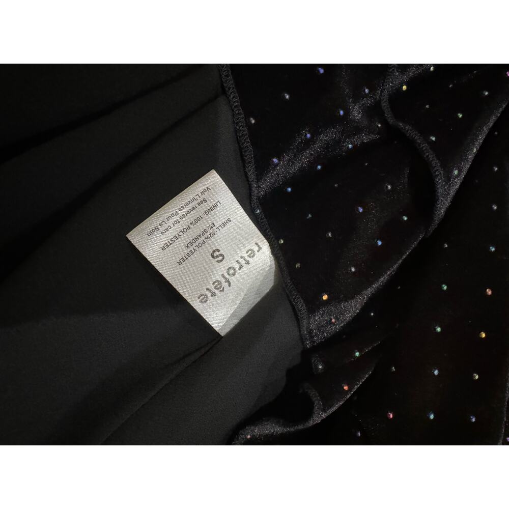 Retrofête Black Velvet Wrap Flora Dress Multicolor Polka Dot Women’s Size Small - Picture 8 of 15